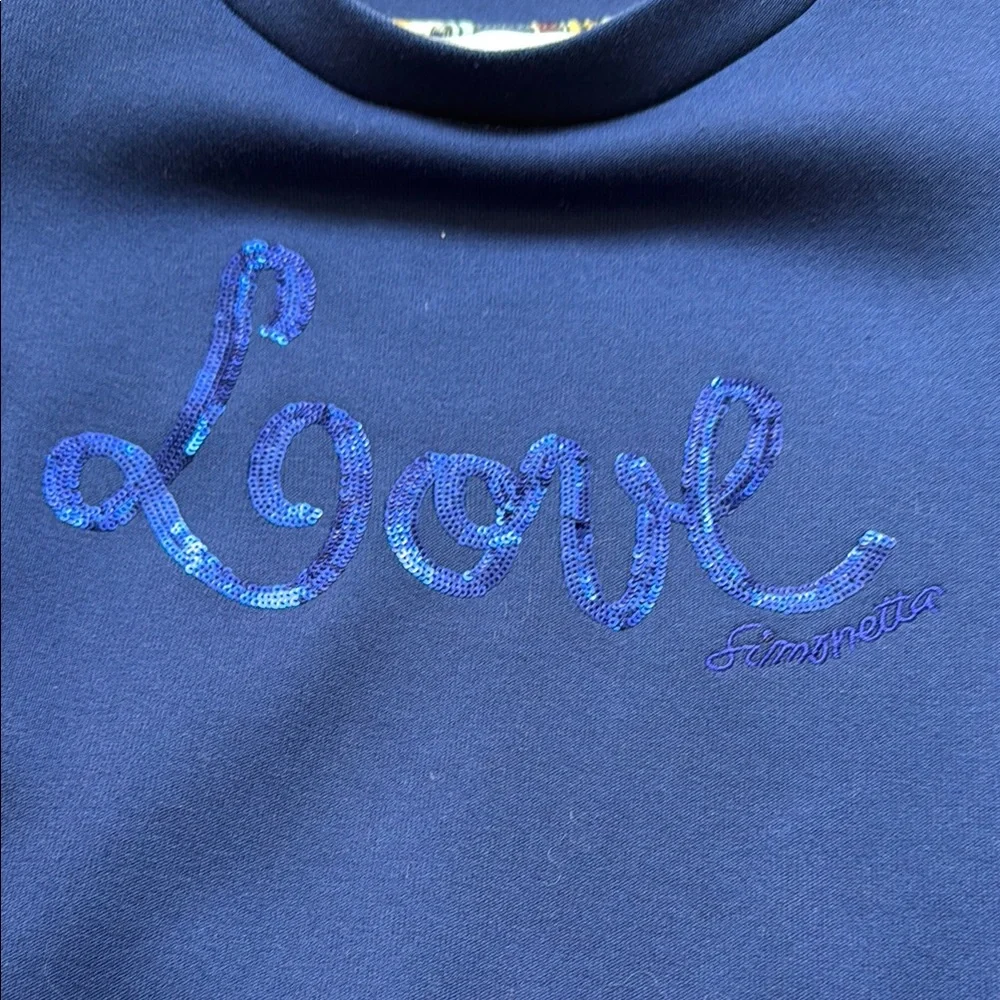 Girls' Blue Ruffle Sleeve Top - Picture 4 of 7